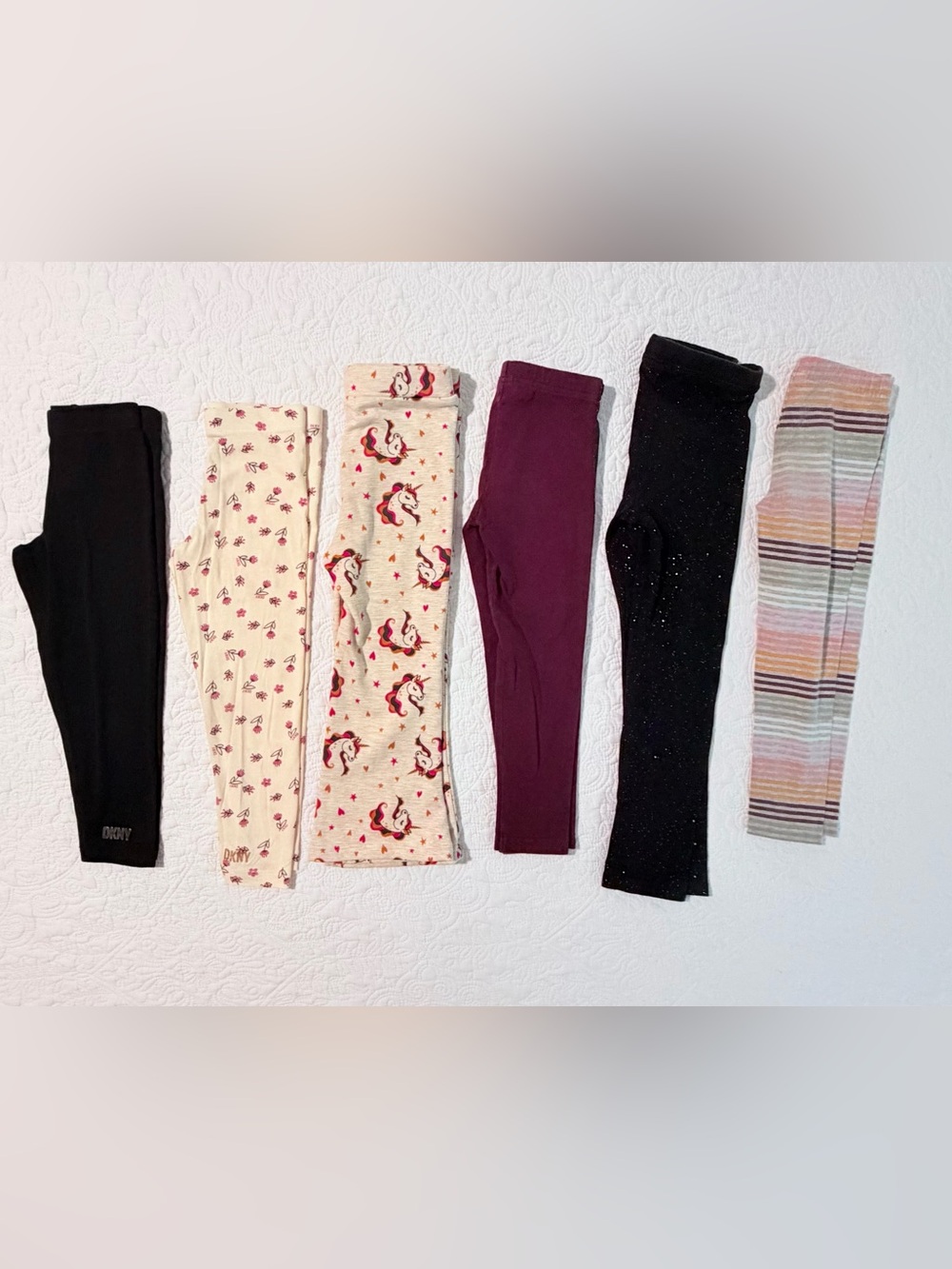 Toddler Girls 6-Pair Leggings Bundle | Size 4T & 5T | DKNY | OshKosh